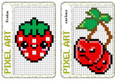dessin pixel art sur quadrillage printemps