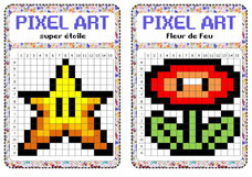 pixel art motricité fine école primaire Mario