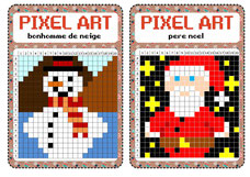 fiche pixel art éducatif à télécharger Noël