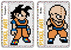 activité créative pixel art cycle 2 Dragon Ball et Héros