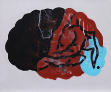 Dietmar Brehm  "Hirn", Öl auf Leinwand 50x60cm, 2001