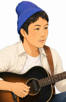 30代アコースティックギター生徒イラスト