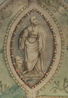 Muro - Eglise de l'Annonciation - décor peint en camaïeux vert d'eau par Luigi Polleri (1780-1853) peintre génois installé en Corse - 1808