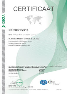 Certificaat ISO 9001 (dutch)
