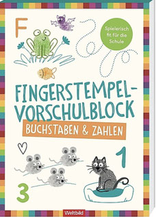 Fingerstempelblock Zahlen & Buchstaben; Verlag: Weltbild Deutschland; ISBN-13: 978-3735891198; Erscheinungstag: 07.2023
