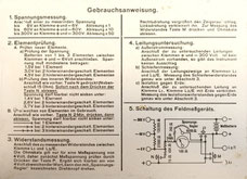 Operations manual of the Feldmesskästchen  inside the cover.