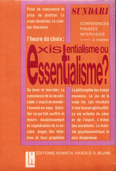 essentialisme, existentialisme, sundari, conférence, pensée, interview, conscience