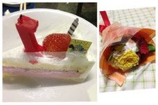 お花&ケーキありがとう♪