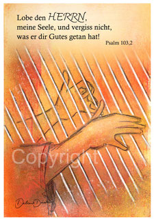 Harfe Lobet den Herrn, Psalm 103,2  Harfenspiel