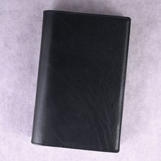 Variable Buchhülle Leder Schwarz