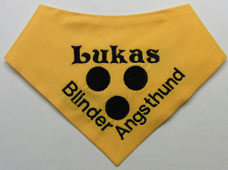 Blinden Logo, blinder Hund, Halstuch für blinden Hund,blind dog