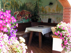 Terrasse Fewo Gänseblümchen in Mähring- Oberpfalz