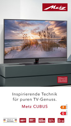 Metz Cubus compact 50"/43" Inspirierende Technik für puren TV-Genuss.