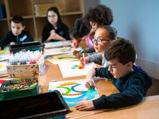 Visite-atelier pour les enfants. © Mathieu Le Gall