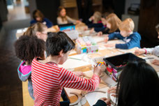 Visite-atelier pour les enfants. © Mathieu Le Gall