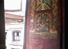 ein alte Wandbemalung im Kloster Sera 