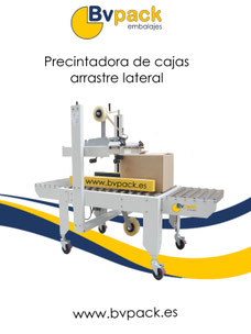 Precintadora_automática_de_cajas. Precintadora_arrastre_lateral. 