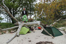 Unser Camp am Strand.