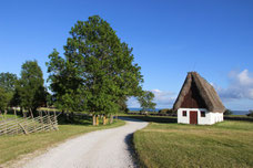 Reetgedecktes Haus auf  Fårö.