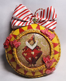 Dècoupage Weihnachten Zirkus Clowns Handmade