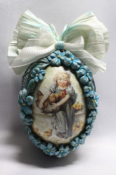 Easter Egg, Vintage, Handmade, Dècoupage