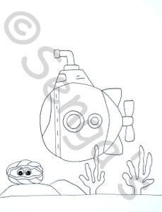U-Boot-Motiv für Kindergartentasche
