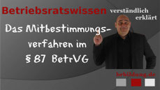Mitbestimmungsverfahren im §87 BetrVG