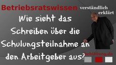 Schreiben über Schulungsteilnahme