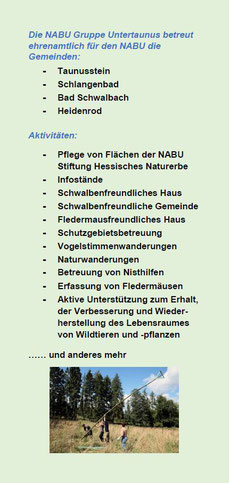 Inlay (Einleger) zum Flyer der NABU Gruppe Untertaunus - Seite 2