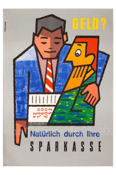 Geld? Natürlich durch Ihre Sparkasse. Plakat  1961.