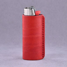Feuerzeug-Cover Leder in Rot