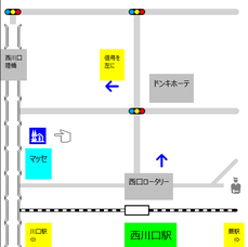 西川口駅から美容室マッセへの案内図