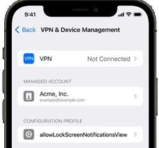 Screenshot VPN Device Management