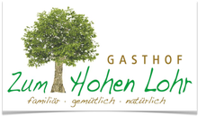 Logo des Gasthofs "Zum Hohen Lohr" in Battenhausen landschaftlich schön gelegen im Naturpark Kellerwald-Edersee in der nordhessischen Grimmheimat