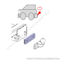 Anschraubplatte 83x56mm Kugelkopf AHK Anhängebock für VW LT 28-35 Bus 3500  kg