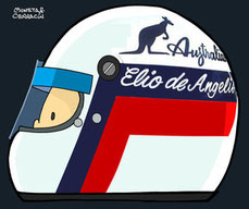 Helmet of Elio de Angelis by Muneta & Cerracín