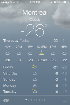 Montreal's winter temperatures