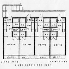 新潟県上越市滝寺のアパート、ハイツユニバースティの間取り図