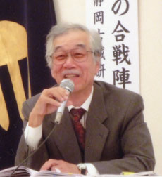 講師　水野 茂さん（2010年1月11日「歴史シンポジウム・イン藤枝」で主催挨拶をされる水野さん）