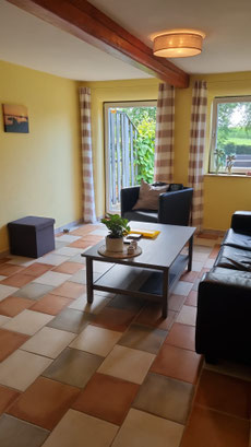 Wohnstube Blick und Zugang direkt in den Garten