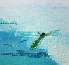 under water 80×80 cm Öl auf Leinwand 