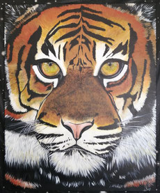 portrait de tigre peinture tableau acrylique