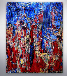 Figurative Bilder, bunt Bilder, Rot, Blau, Portaits, Wohnzimmerbilder, Gold, Blau, Grün, bunt, hochwertige, außergewöhnliche, Wandbilder,