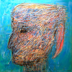 Struktur Gemälde, Gesichter, abstrakte Kunst, Originalkunst, handgemalt, moderne Gemälde, großformatige Bilder, Originale, Unikate, gespachtelte, Strukturen, hochwertige Malerei, XXL, Großformat, figurative Malerei, Schiff, U-Boot, .
