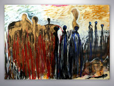 Strukturen, Abstrakte Malerei, Moderne Malerei, Kunst, Galerie, Acrylbilder, Gesichter, figurative Malerei, gespachtelte,