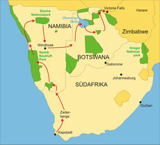 Campingsafari Südafrika von Kapstadt nach Victoria Falls