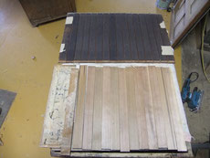菰野町より修理依頼を頂いた水屋戸棚の戸枠板戸のカンナがけ修理です。