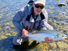 Lachse angeln in Norwegen, mittlerer Fluss, mit Fliege