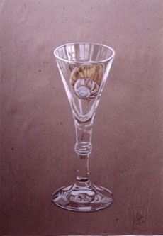 Still life on Ingrès paper with Polychromes pencil (1986)