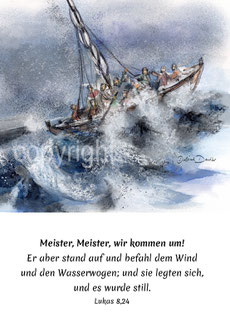 Sturm Wellen, Boot Jesus stillt den Sturm